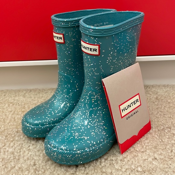 Hunter Shoes Hunter Nwt Toddler Girl Size 7 Turquoise Glitter